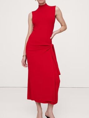 Banana Republic Mock-Neck Wrap Sweater Dress - Small